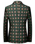 Plyesxale Silver Burgundy Green Floral Blazer For Men Slim Fit Blazer Designs Men Suit Jacket 6xl Mens Stage Singer Wear
