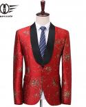 Shawl Lapel Mens Jacquard Blazer Jacket Sky Blue Red Royal Blue Wedding Groom Man Blazer Nightclub Blazers Stage Costume