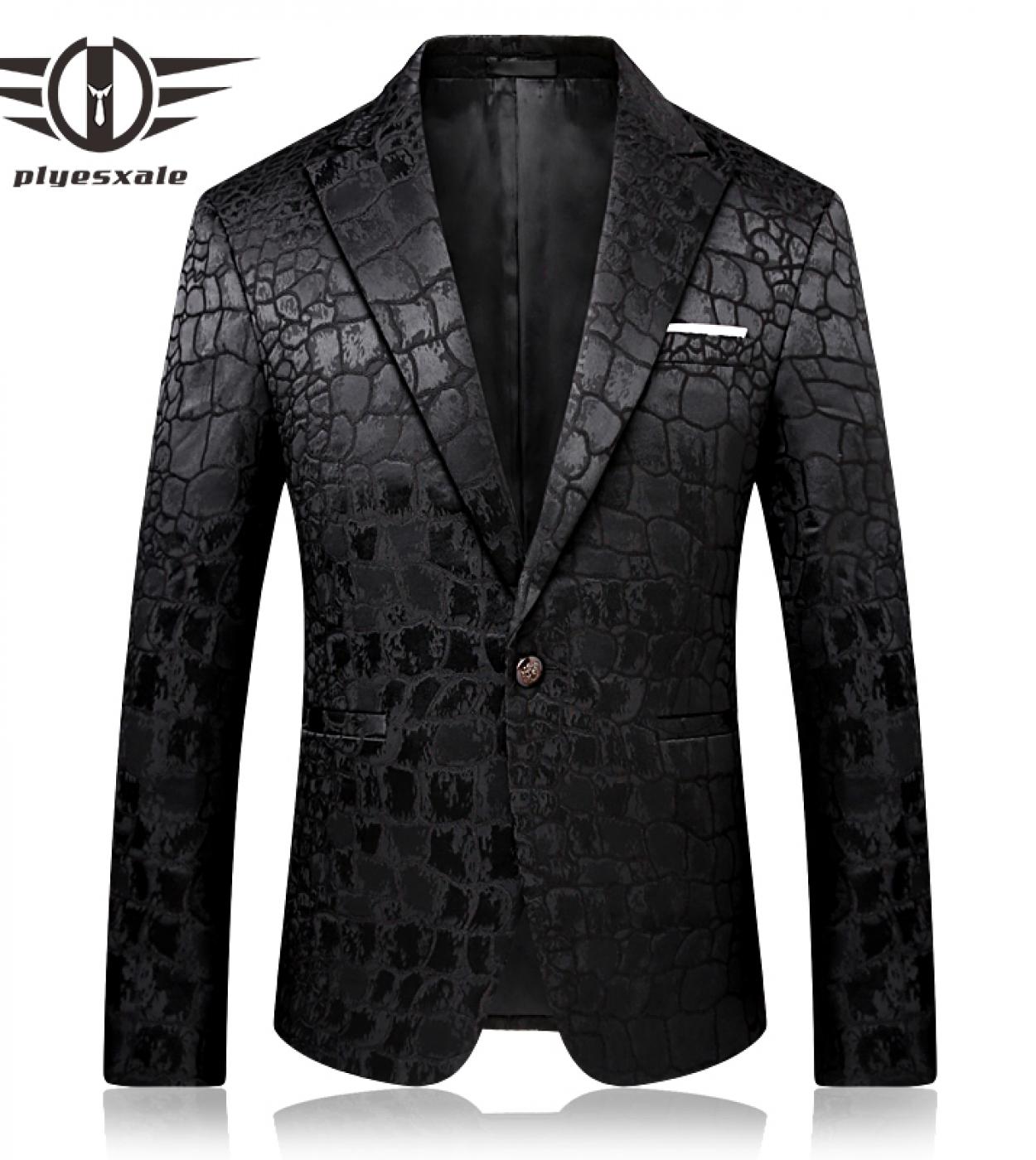 Plyesxale Brand Black Blazer Men 2022 Autumn Slim Fit Mens Casual Blazer Jackets Sylish Stage Clothing Party Prom Blazer