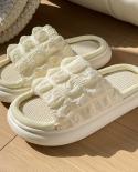 New Four Seasons Eva Thick Bottom Linen Slippers Womens Spring And Autumn Indoor Mute Home Soft Bottom Womens Slippers