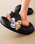 2023 Thick Sole Men Slippers Sense Of Luxury Personality Graffiti Slides Bathroom Beach Indoor Sandals  Summer Couple Co