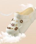 2023 Cute Clouds Hole Shoes Women Summer Clogs Outside Wear Anti Slip Thick Bottom Package Head Female Models Sandals Sl