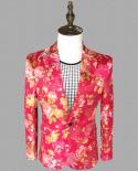 Plyesxale Mens Floral Blazers Jacket Flower Wing Pattern Plaid Blazer For Men Sequin Prom Dj Stage Singer Blazer Masculi