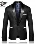 Plyesxale  Men Slim Fit Blazers Shawl Collar One Button Mens Black Blazer Party Prom Stage Wear Blazer Hombre Casual Q24