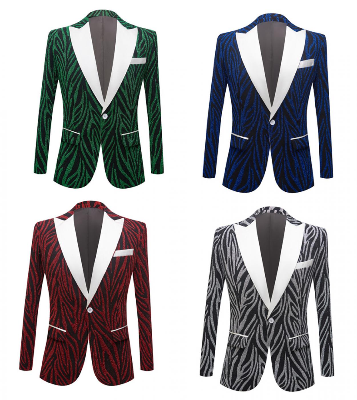 Plyesxale Us Size Fashion Striped Blazers For Men Stylish Men Singer Stage Blazer Suit Jacket Blue Green Terno Masculino