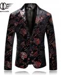 Plyesxale Mens Floral Blazer  High Quality Man Blazer Casual Suit Jacket 5xl Brand Slim Fit Wedding Prom Blazer Hombre Q
