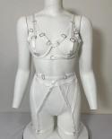 3 יחידות הלבשה תחתונה לבנים נשים תחתונים תחרה חזייה ותחתונים שקופה סט ברלט חושני עירום מראה אינטימי