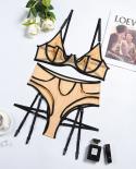 Valentines Day Lingerie See Through Bra High Waist Thong Briefs Set  Women Transparent Uncensored Underwear Exotic Cost
