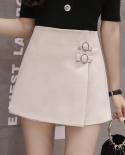 2023 New High Waist Shorts Skirts Womens Summer Fashion Buttons Black Shorts Woman Casual Culottes