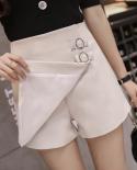 2023 New High Waist Shorts Skirts Womens Summer Fashion Buttons Black Shorts Woman Casual Culottes