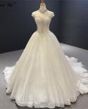 Dubai Luxury Ivory High End Wedding Dresses 2023 Sleeveless Beading Diamonds Sparkle Bride Gowns Hm67114 Custom Madewedd