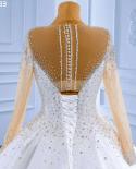 فستان زفاف فاخر من Serene Hill باللون الأبيض الفاخر مطرز بأكمام طويلة ورباط يصل إلى 2022 مصنوع حسب الطلب Hm67493 Weddin