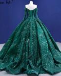 Serene Hill Green Luxury Beaded Wedding Dresses  Long Sleeves Highend Bride Gowns Hm67368 Custom Made  Wedding Dresses