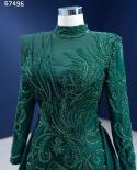 Serene Hill Muslim Green Mermaid Detachable Skirt Lace Beaded Bride Gowns Wedding Dress 2022 High End Custom Made Hm6749