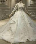 Vestidos de noiva de luxo marfim mangas compridas Dubai Highend Beading Zipper Vestidos de noiva Ha2409 Custom Made Wedding D