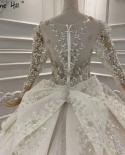 Vestidos de noiva de luxo marfim mangas compridas Dubai Highend Beading Zipper Vestidos de noiva Ha2409 Custom Made Wedding D