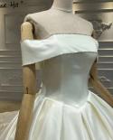 Ivory Satin Boat Neck  Wedding Dresses 2023 Diamond Bow Vintage Sleeveless High End Bride Gown Ha2371 Custom Madewedding