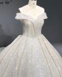 Luxury Ivory Off Shoulder Dubai Wedding Dresses  Sleeveless Diamond Beading Bridal Gowns Ha2399 Custom Made  Wedding Dre