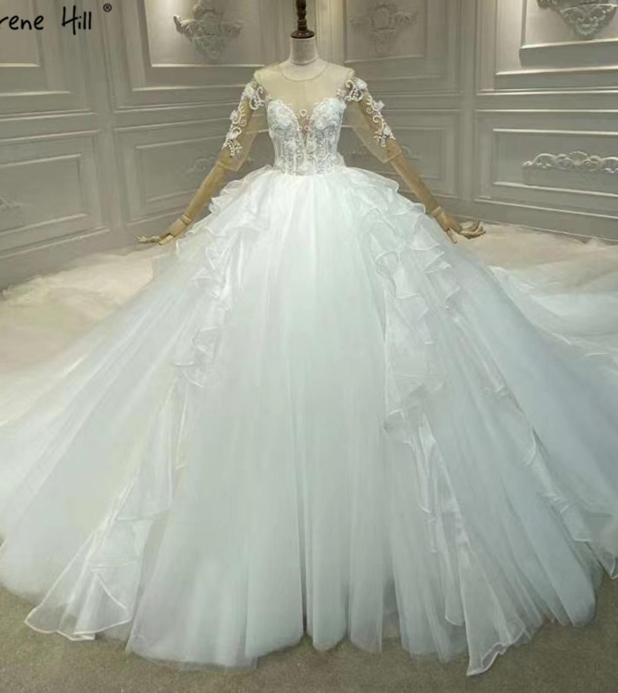 Highend Ivory Backless  Wedding Dresses  Half Sleeves Flowers Beading Bridal Gowns Ha2349 Custom Made  Wedding Dresses