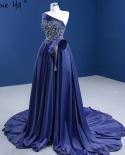 Serene Hill Navy Blue Aline High Split Vening Dresses Gowns 2022 Beaded Satin  For Women Party Hm67374  Evening Dresses
