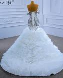 Serene Hill White Luxury Ruffles Beaded Wedding Dresses 2023 Mermaid Elegant High End Bride Gowns Hm67365 Custom Madewed