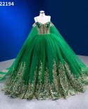 Serene Hill Green Cape  Spaghetti Straps Pearls Beaded Lace Up Bride Gowns Wedding Dress 2023 High End Custom Made Hm222