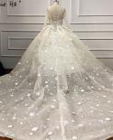 Extreme Luxury Ivory Long Sleeves Wedding Dresses  Highend Handmade Flowers Sequined Bridal Gown Ha2213 Custom Made  Wed