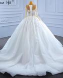 Serene Hill White Muslim Luxury Wedding Dresses  Beaded Pearls Highend Bridal Dress Hm67263 Custom Made  Wedding Dresses