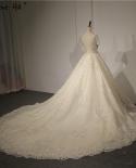 Fashion Luxury  High End Tulle Wedding Dresses 2023 Vintage Short Sleeves Beading Crystal Bridal Gowns Vestido De Noivaw