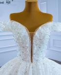 Serene Hill White Beaded Pearls Wedding Dresses  Luxury Highend Lace Up Bridal Dress Hm67262 Custom Made  Wedding Dresse