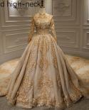 Dubai Extreme Luxury Long Sleeves Wedding Dresses 2023 Vintage Sequined Beading High End Bridal Gown Real Photo Ha2184we
