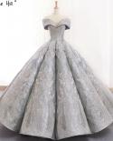 Grey High End Handmade Flowers Sleeveless Wedding Dress 2023 Off Shoulder Vintage Fashion Lace Up Bridal Gown Real Photo