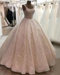 Dubai Ivory Luxury Sequined Sparkle Wedding Dresses   Sleeveless Vintage Bridal Gowns Ha2259 Custom Made  Wedding Dresse