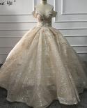 Ivory Off Shoulder Vintage  Wedding Dresses  Sequined Sparkle Sleeveless Luxury Bride Gown Real Photo Ha2226 Custom Made