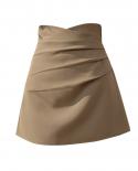 2023 New Summer Fashion High Waist A Line Mini Skirt Womens Elegant Folding Short Skirts  Ladies Chic Casual Skirt