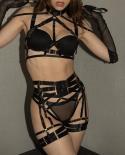 Sensual Lingerie Porn Halter Transparent Bra Thongs Black Lace Sissy Underwear Uncensored Exotic Bandage Cut Out Set Wit