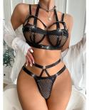 Mesh Naked Lingerie Fishnet Transparent Bra Gothic Underwear Uncensored 2 Piece Sensual Lace Set Sissy  Outfit Intimate