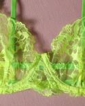 Neon Color Lingerie Set Women See Through Porn Underwear For Women Couple 3 Pieces Sissy Bra Sensual Thong Briefs Transp