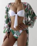 3 Pack Tie Dye Bikini Tropical Swimsuit And Cover Up Sets For Women  Lace Up Three Pieces Swimwear 2022 Beach Bathing Su