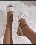 2022 Women Casual Sandals Summer Shoes Hemp Flats Platform Ladies Bowknot Buckle Strap Fashion Woman New Peep Toe Female
