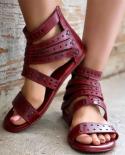 Summe New Womens Fashion Retro Roman Flat Heel Soft Bottom Western Sandals Leisure Fashion Non Slip Versatile Sandalias
