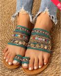 Women Shoe Summer Greek Style Boho Folkcustom Artisanal Ladies Flat Slippers Casual Breathable Comfortable Beach Women S