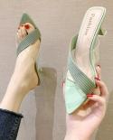  Queen Gladiator Sandals Knit Women Jelly Transparent Pvc Sandals Pointed Toe High Heels Party Cross Women Sandals Zapat