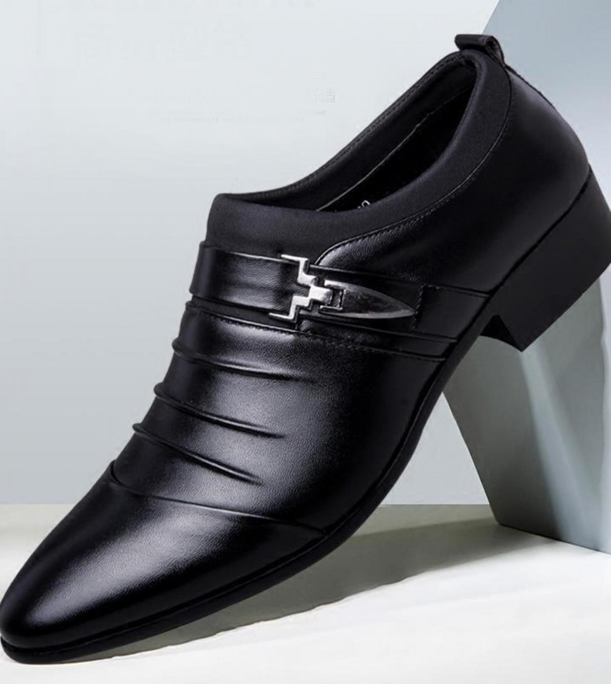 נעלי עור אלגנטיות לגברים שמלת עור נעלי אופנה עור נעלי אוקספורד