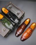 Fashion Luxury  Brand Male Dress Shoes Leather Brogue Men Shoes Casual British Style Men Oxfords  Wedding Party Shoes Xd