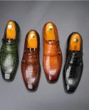 Zapatos de vestir de marca de lujo a la moda para hombre, zapatos Brogue de cuero para hombre, zapatos Oxford informales de esti