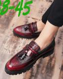 New British Casual Leather Men Shoes Loafers Moccasins Tassel Dress Shoes Man Oxfords Mens Wedding Shoes Zapatos Vestirf