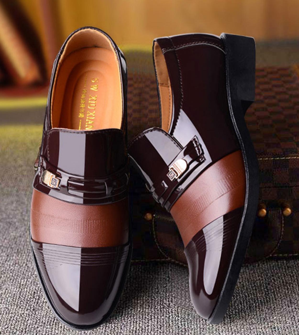 Zapatos de vestir de negocios de moda para hombre, zapatos de vestir formales sin cordones, calzado Oxford para hombre, zapatos 