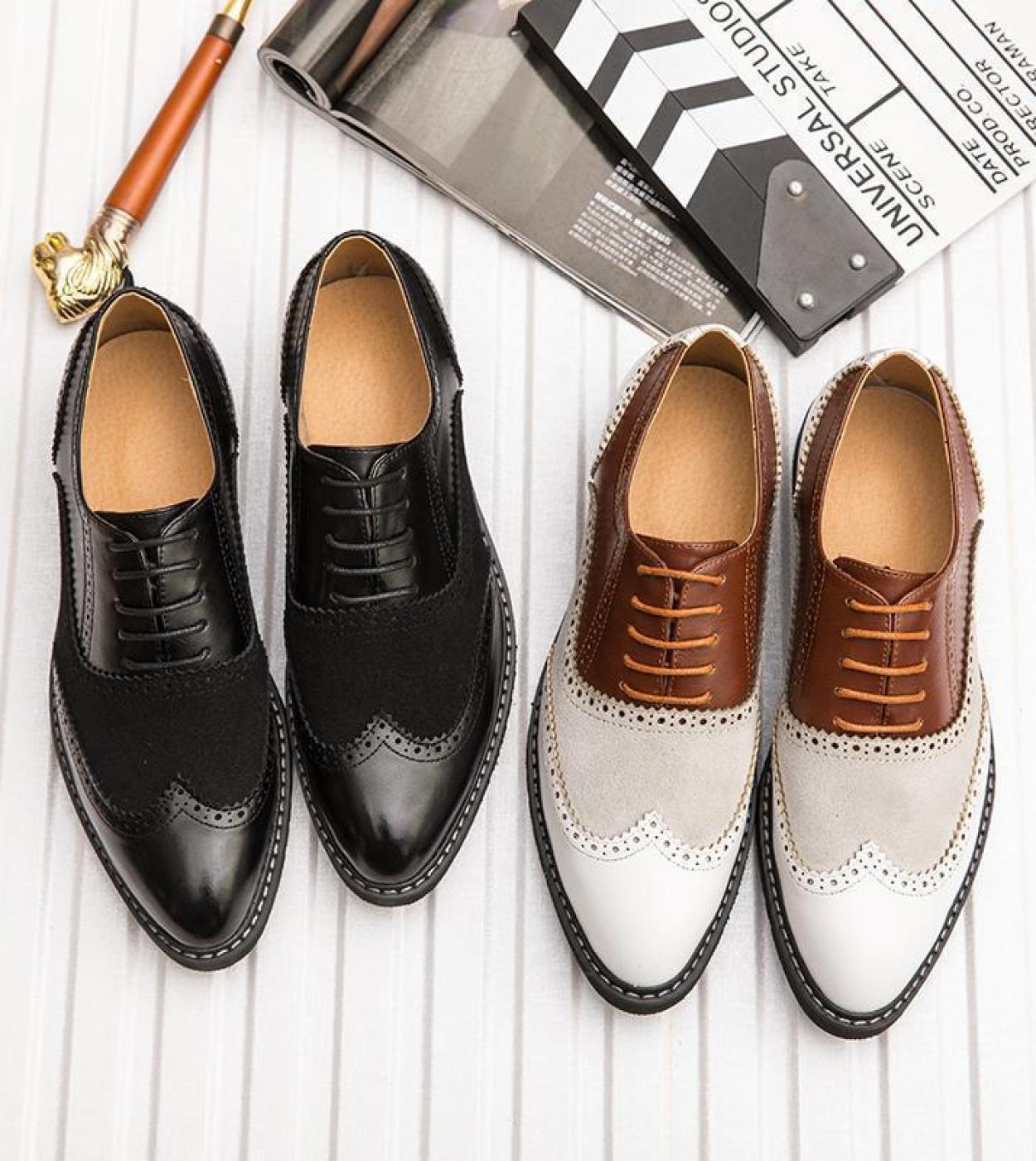 נעלי אוקספורד גברים מזדמנים רטרו zapatos de hombremens pu נעלי עור באיכות גבוהה נעלי שמלת אופנה הכי חדשה לגברים