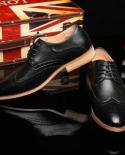 Brand Brogue Brown Red Black Men Business Dress Shoes Pointed Toe Men Wedding Shoes Leather Formal Shoes  Casual Flats H